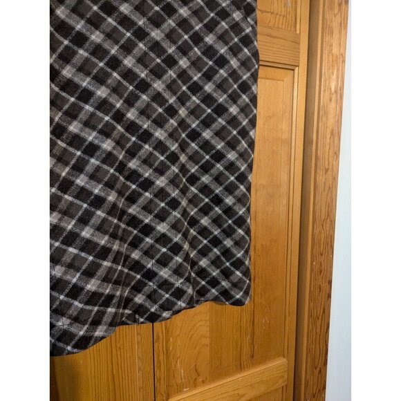 Tory Burch Skirt Womens L Plaid Wool Brown & Black Preppy Office - Picture 4 of 13